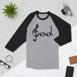 "God" 3/4 sleeve raglan shirt