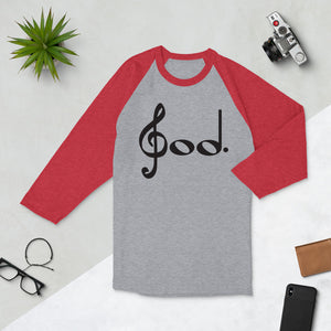"God" 3/4 sleeve raglan shirt